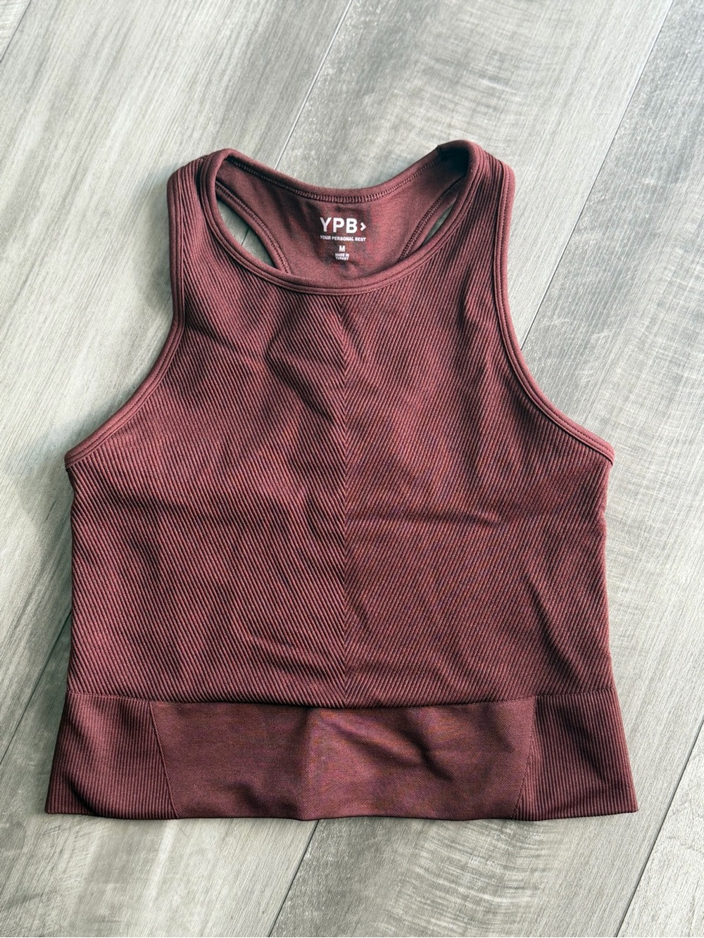 Abercrombie & Fitch YPB SeamlessCORE Ribbed Scuba Tank Top Women’s Sz M Cocoa